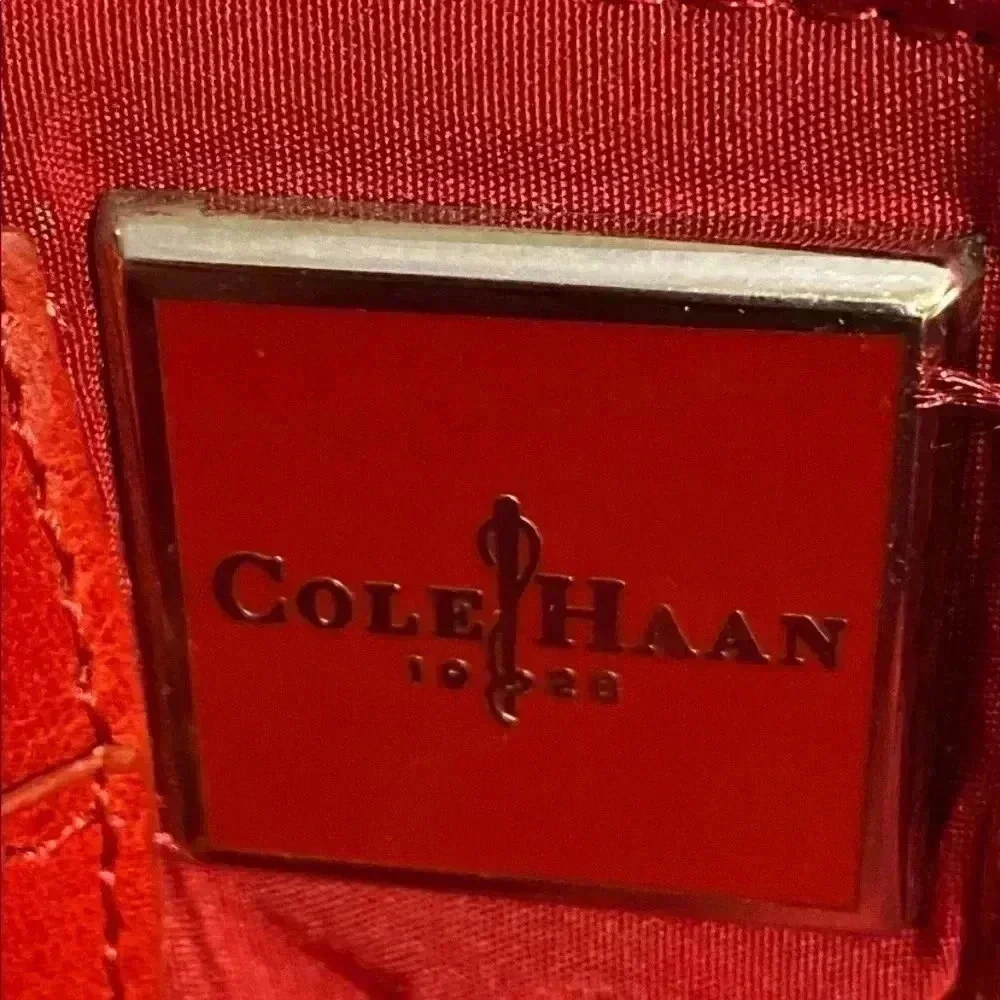 Cole Haan red leather satchel handbag